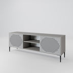 POLYGON ILLUSION 2-Door TV Stand in Grey Finish