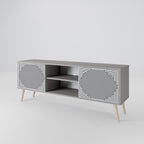 POLYGON ILLUSION 2-Door TV Stand in Grey Finish