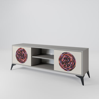 BROWN CIRCLES Mueble de TV de 2 Puertas