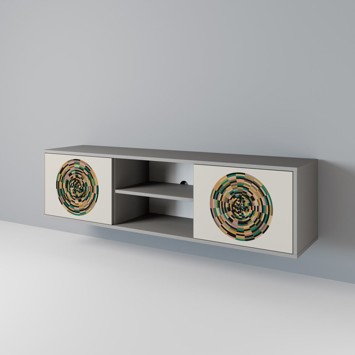 GREEN CIRCLES Mueble de TV de 2 Puertas