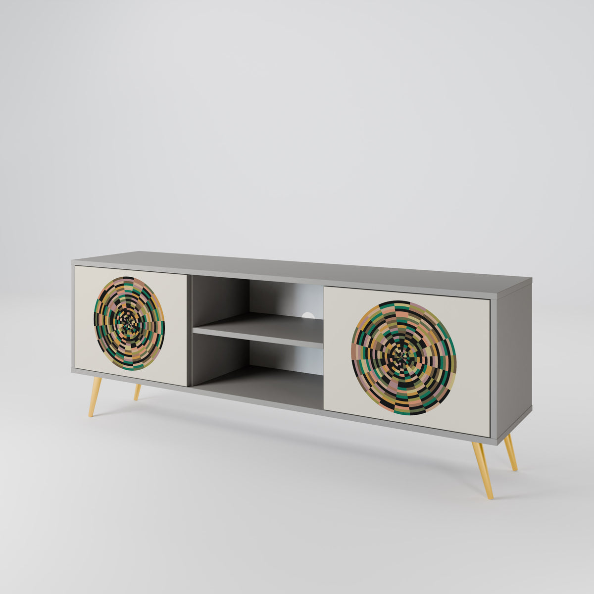 GREEN CIRCLES Mueble de TV de 2 Puertas