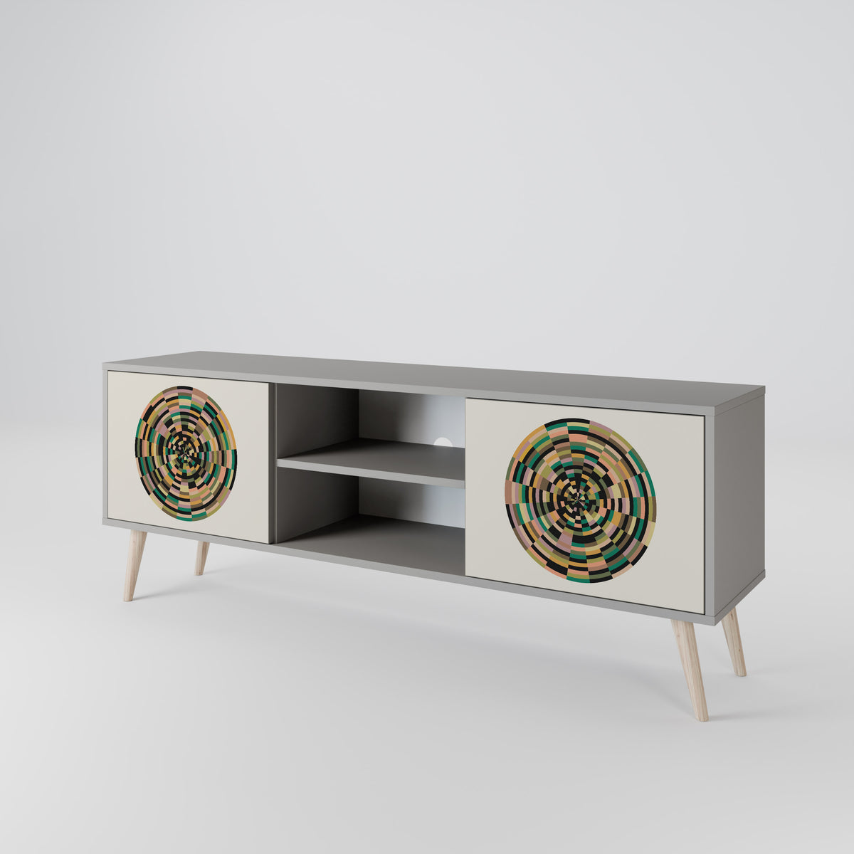 GREEN CIRCLES Mueble de TV de 2 Puertas