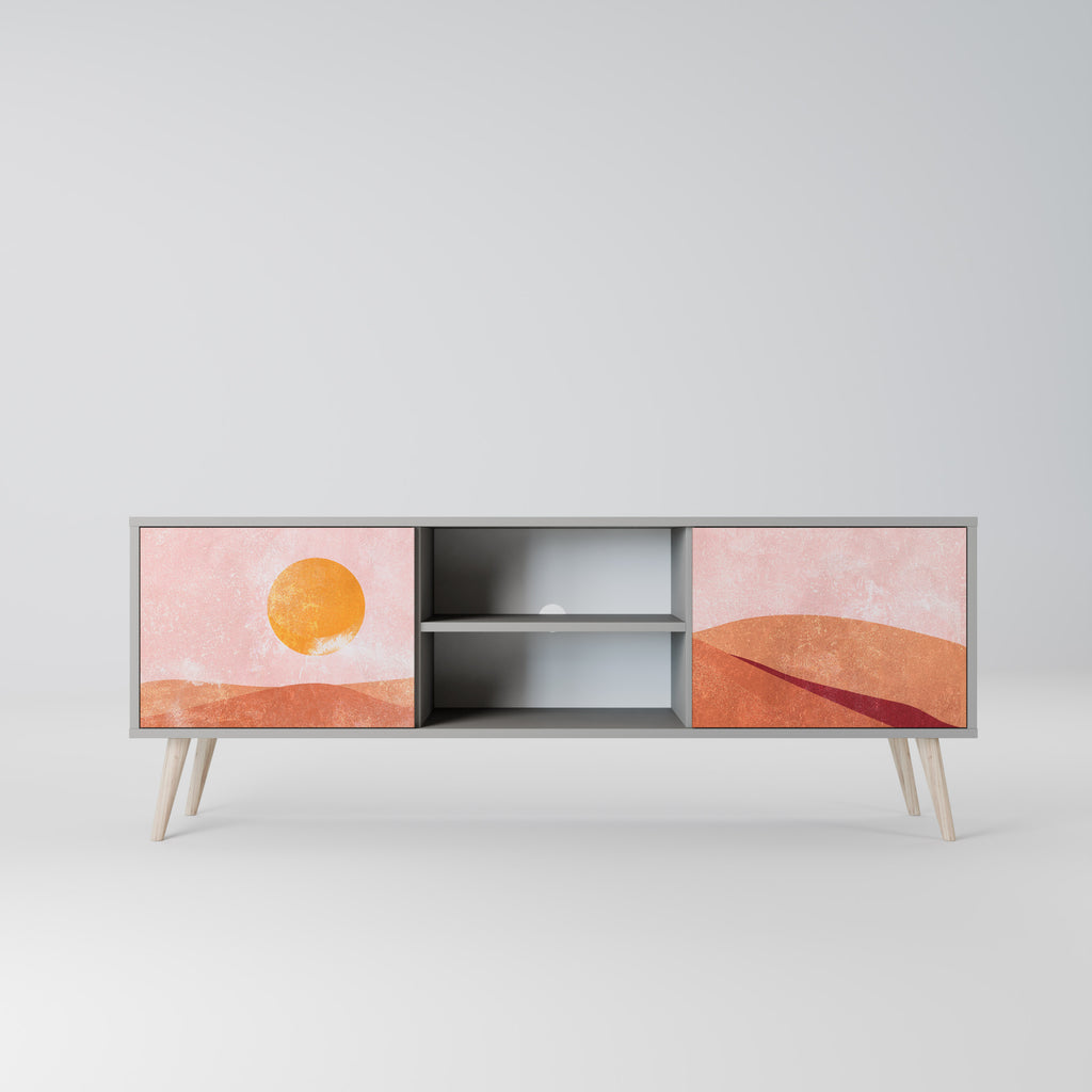 Mueble de TV de 2 puertas LUMINOUS SUNLIGHT en acabado gris