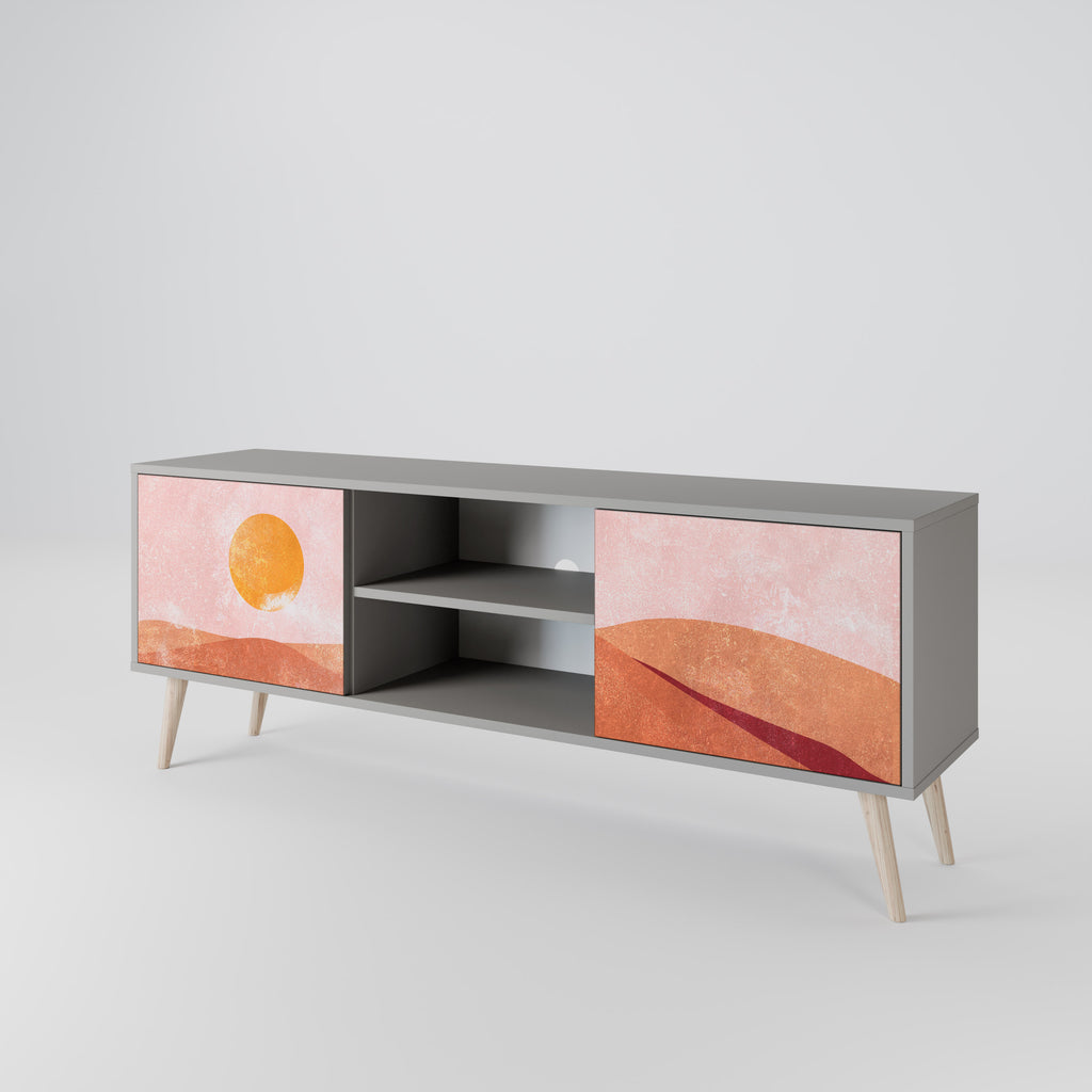 Mueble de TV de 2 puertas LUMINOUS SUNLIGHT en acabado gris