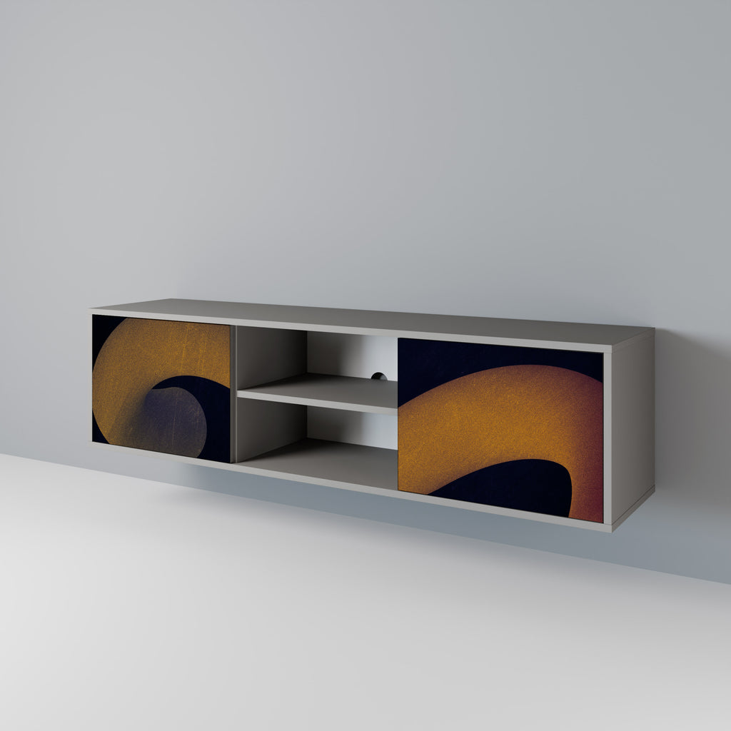 Mueble de TV HOLLOW TIME de 2 puertas en acabado gris