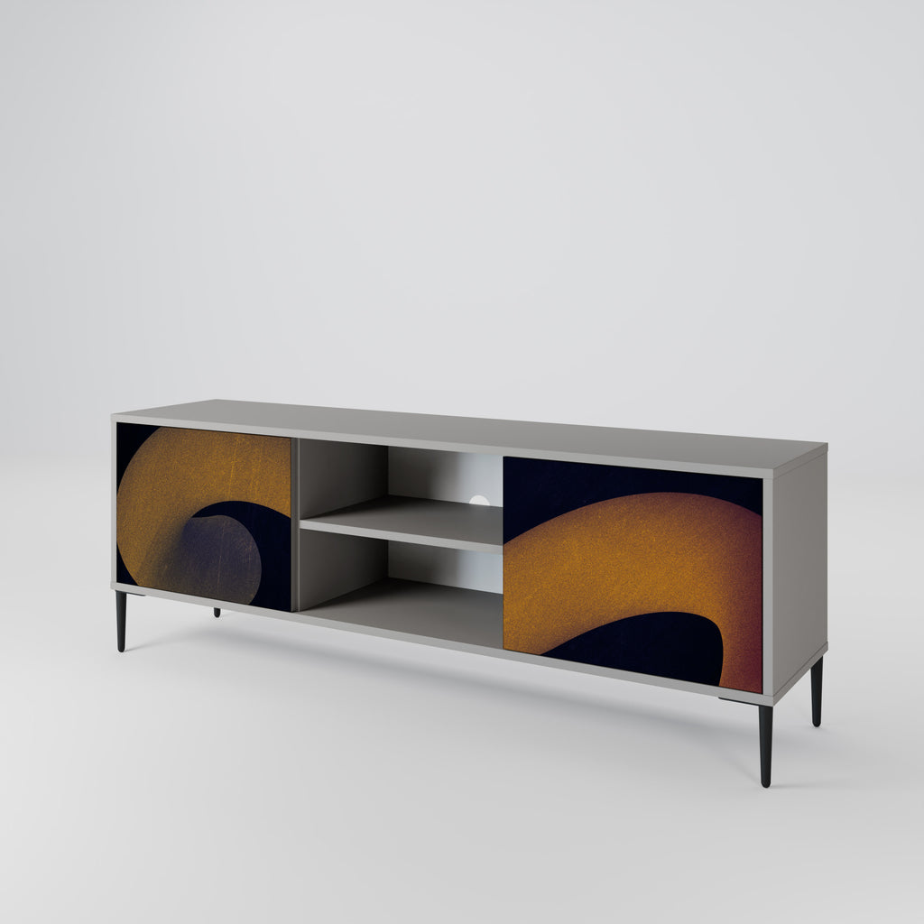 Mueble de TV HOLLOW TIME de 2 puertas en acabado gris