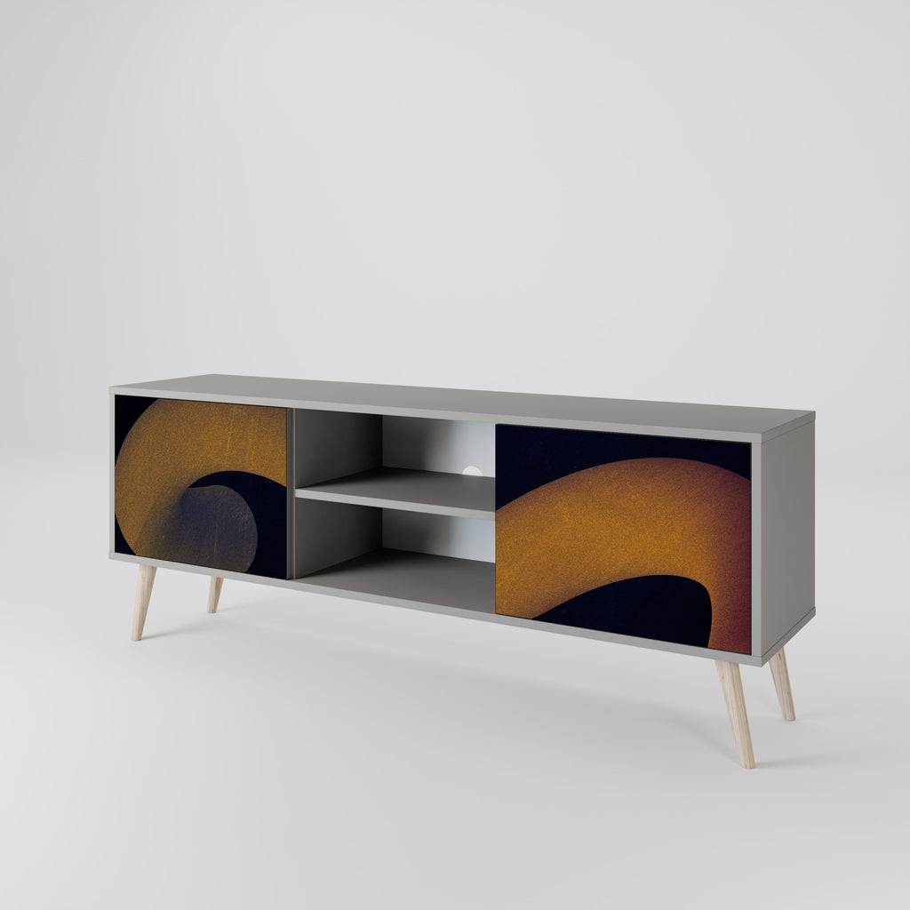 Mueble de TV HOLLOW TIME de 2 puertas en acabado gris