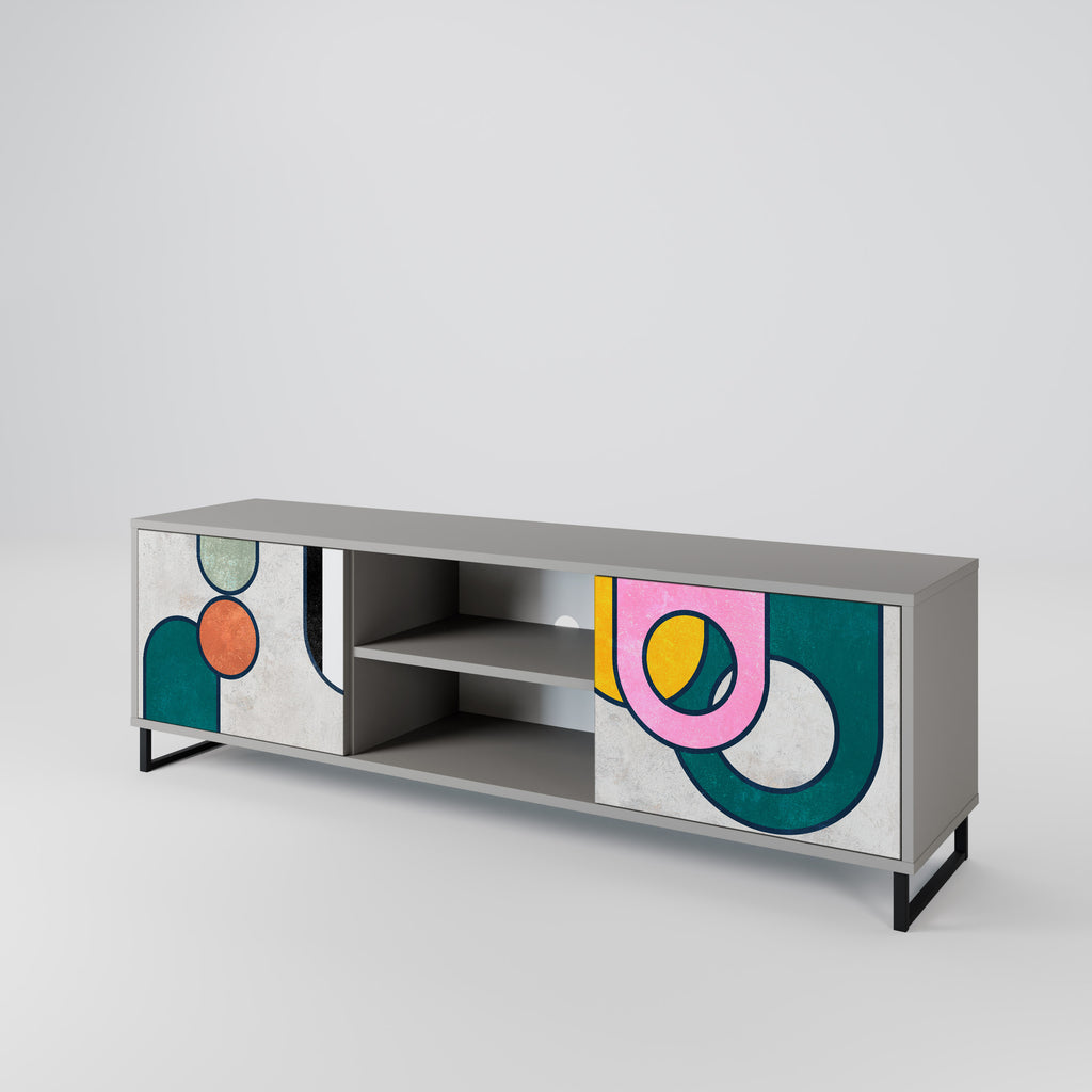 Mueble de TV de 2 puertas COOL STORY en acabado gris