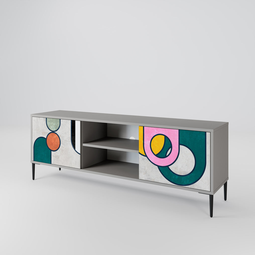 Mueble de TV de 2 puertas COOL STORY en acabado gris