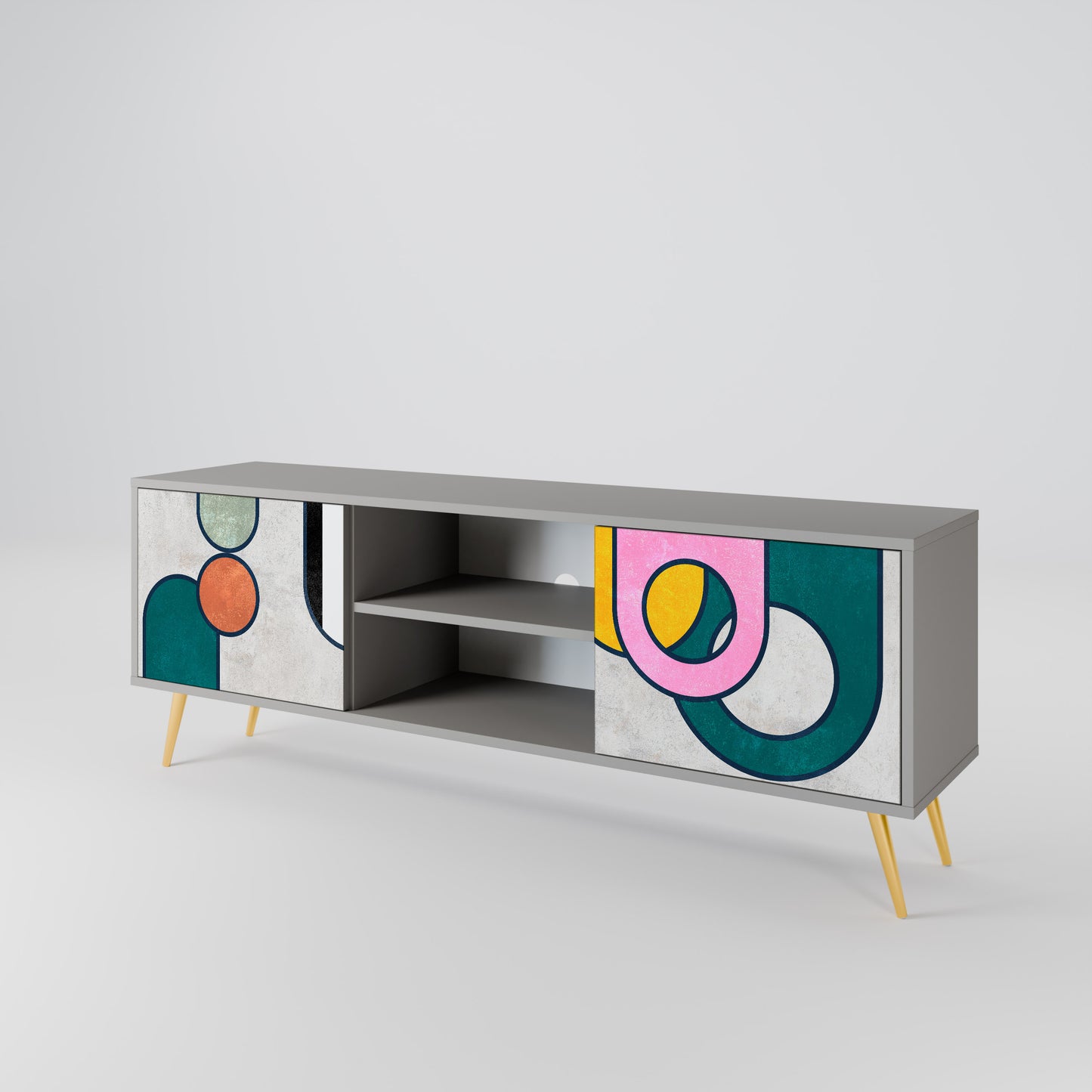 COOL STORY Mueble de TV de 2 Puertas