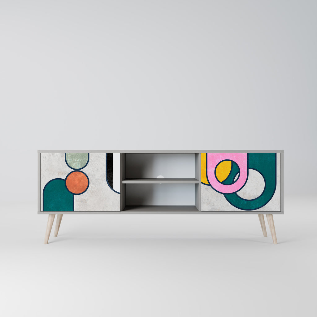 Mueble de TV de 2 puertas COOL STORY en acabado gris