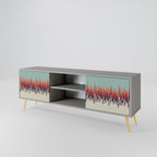 CHROMA CONTOURS Mueble de TV de 2 Puertas en Acabado Gris