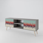 CHROMA CONTOURS Mueble de TV de 2 Puertas en Acabado Gris