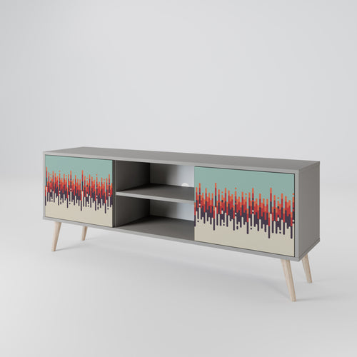 CHROMA CONTOURS 2-Door TV Stand in Grey Finish