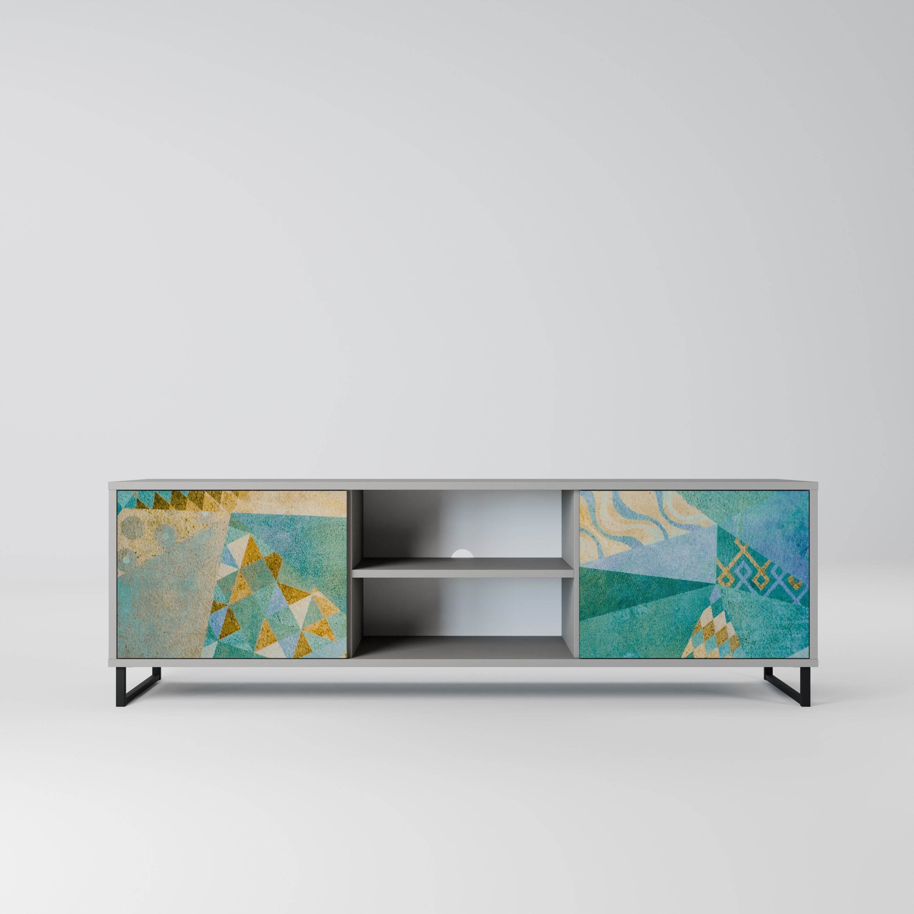 Mueble de TV de 2 puertas SPECTRUM SPLENDOR en acabado gris