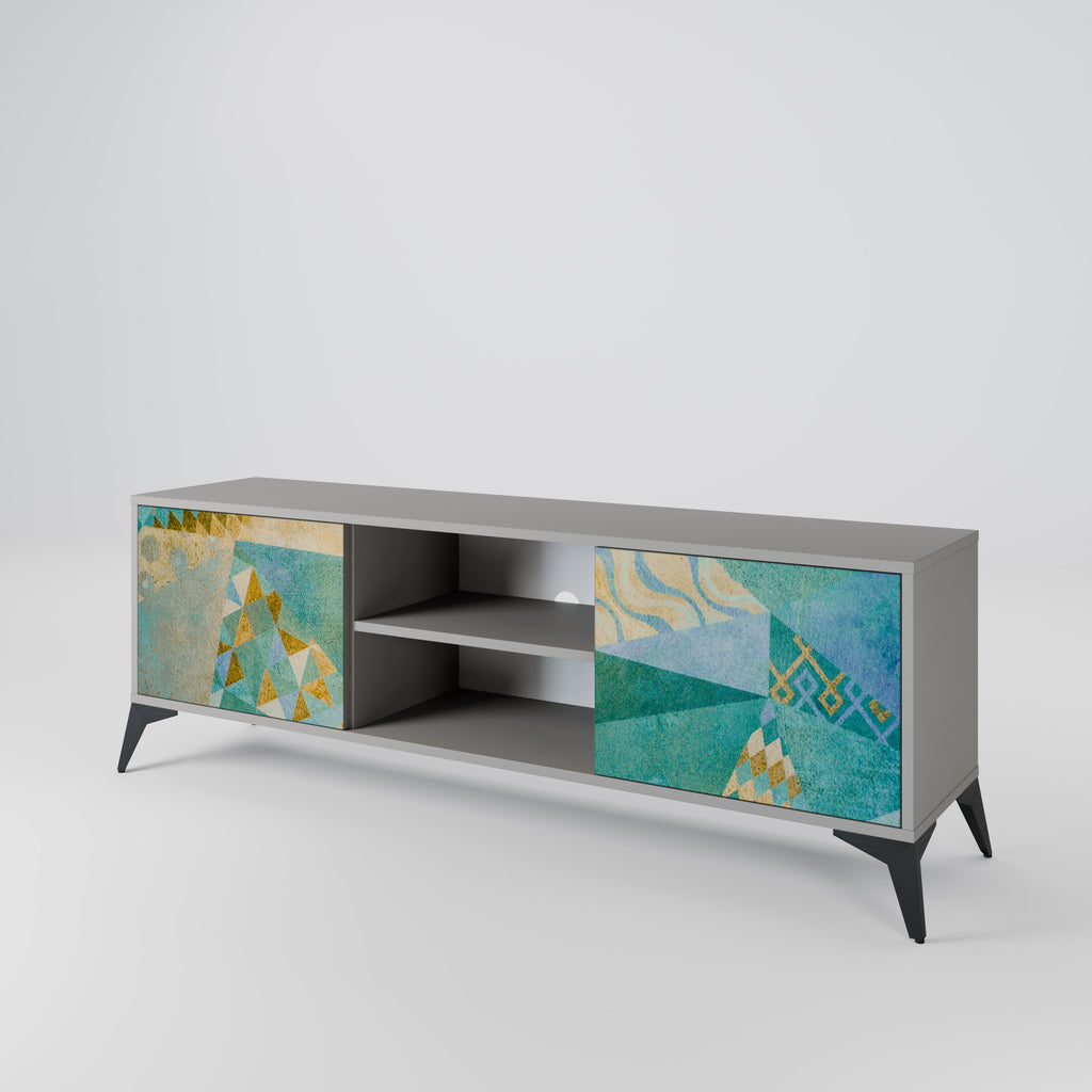 Mueble de TV de 2 puertas SPECTRUM SPLENDOR en acabado gris