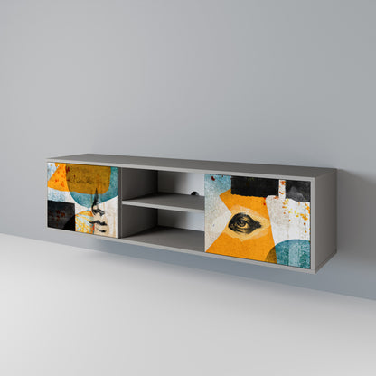ABSTRACT FACES Mueble de TV de 2 Puertas