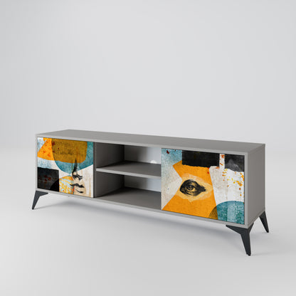 ABSTRACT FACES Mueble de TV de 2 Puertas