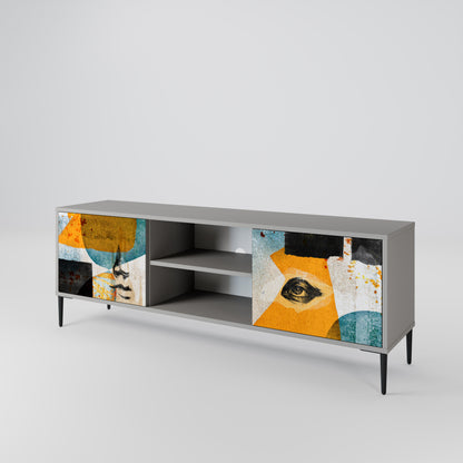 ABSTRACT FACES Mueble de TV de 2 Puertas