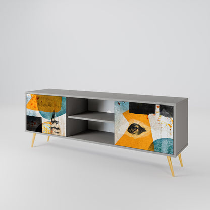 ABSTRACT FACES Mueble de TV de 2 Puertas