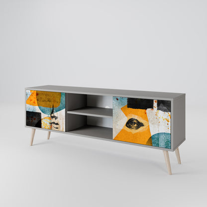 ABSTRACT FACES Mueble de TV de 2 Puertas