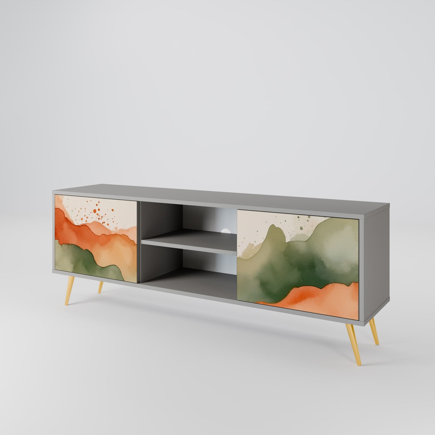 WATERCOLOUR PEAKS Mueble de TV de 2 Puertas