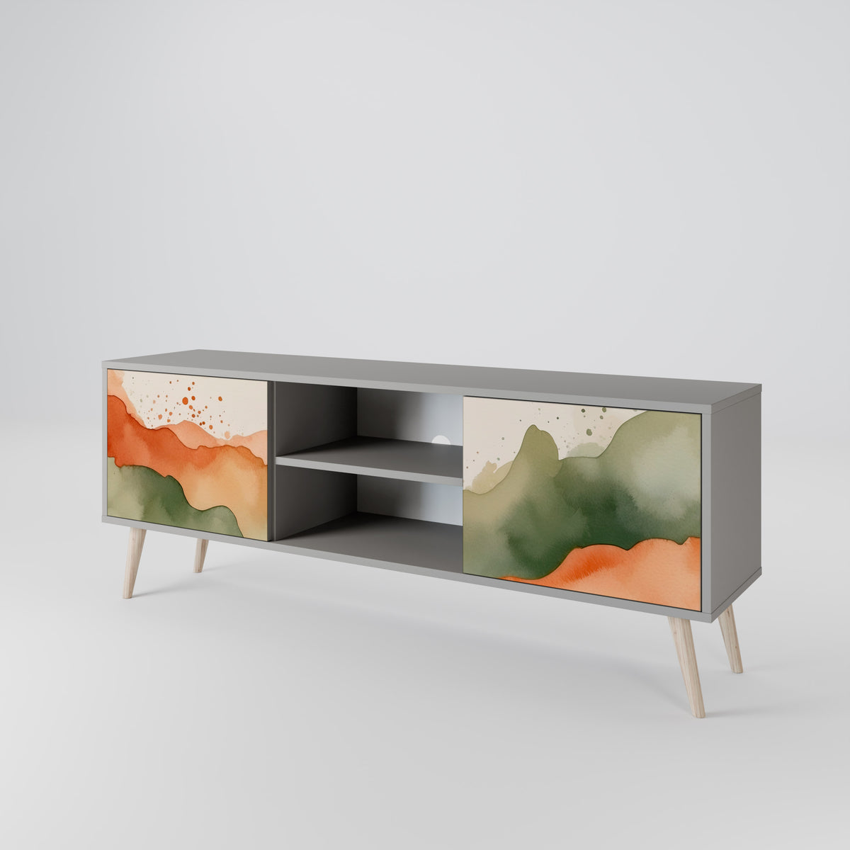 WATERCOLOUR PEAKS Mueble de TV de 2 Puertas