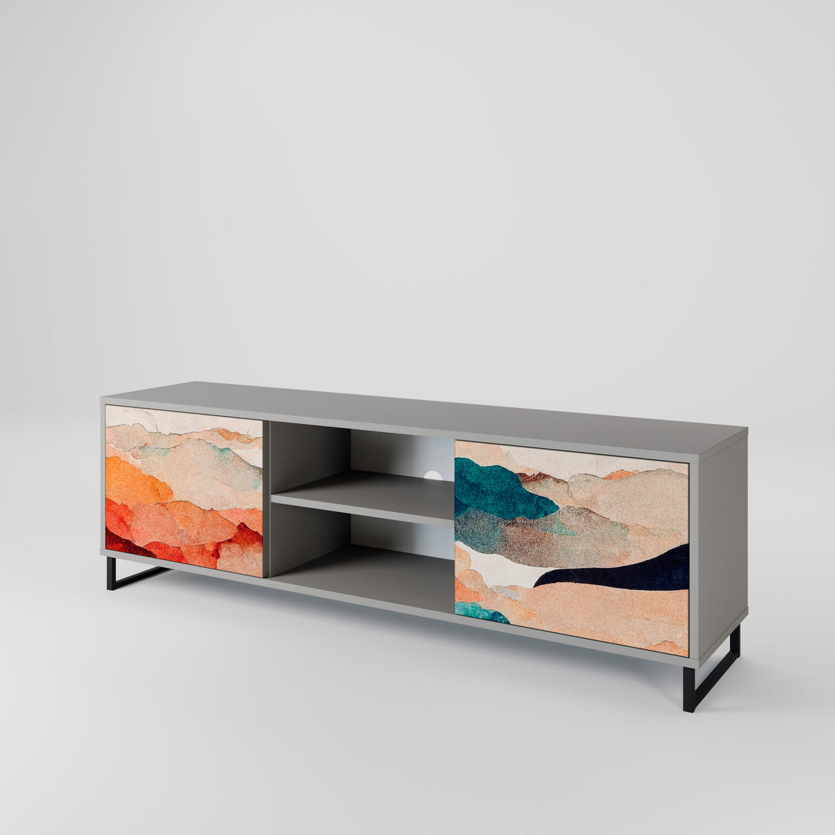 ABSTRACT LANDSCAPE Mueble de TV de 2 Puertas