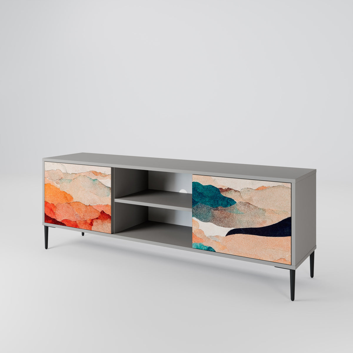 ABSTRACT LANDSCAPE Mueble de TV de 2 Puertas