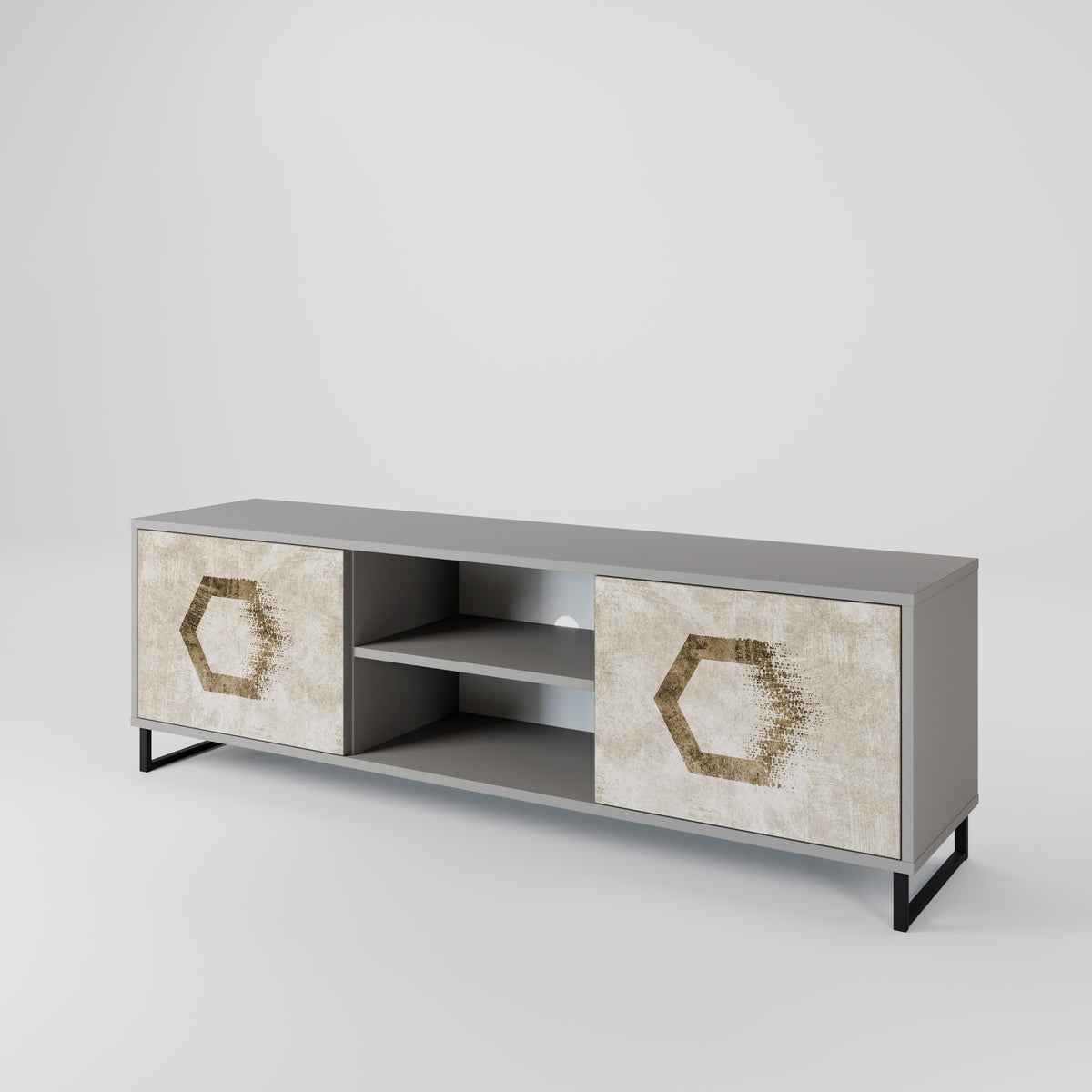 HEXAGONAL SHAPES Mueble de TV de 2 Puertas