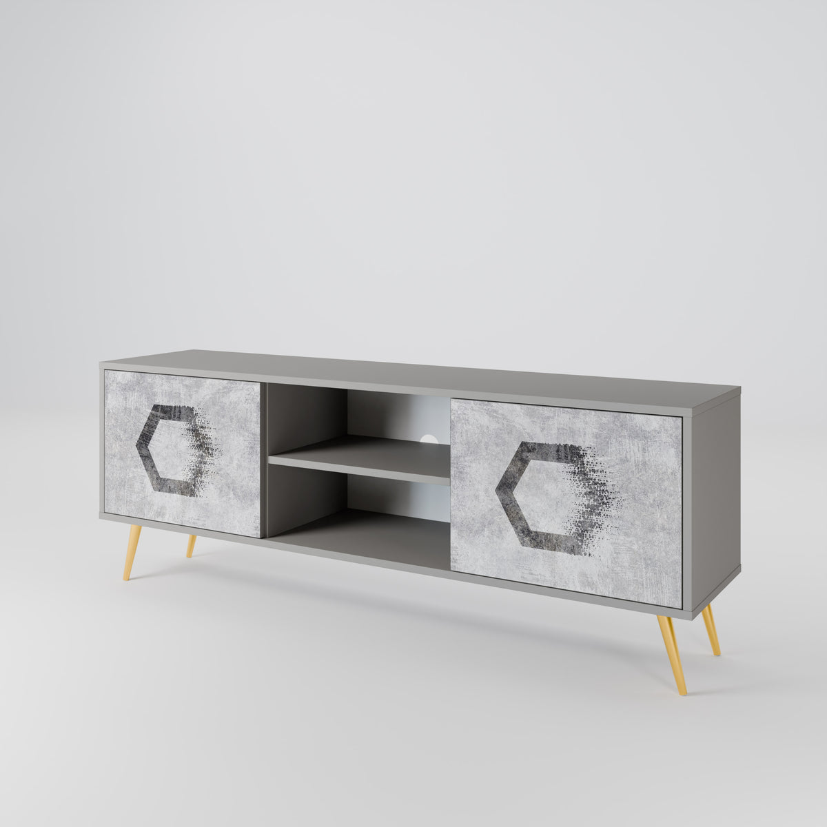 HEXAGONAL FIGURES Mueble de TV de 2 Puertas