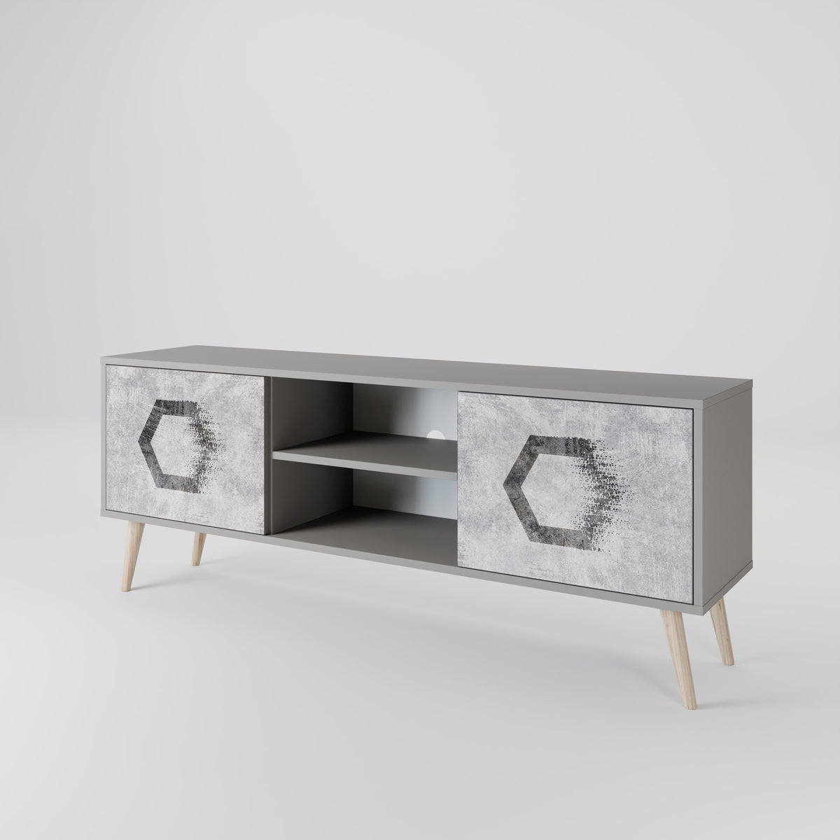 HEXAGONAL FIGURES Mueble de TV de 2 Puertas