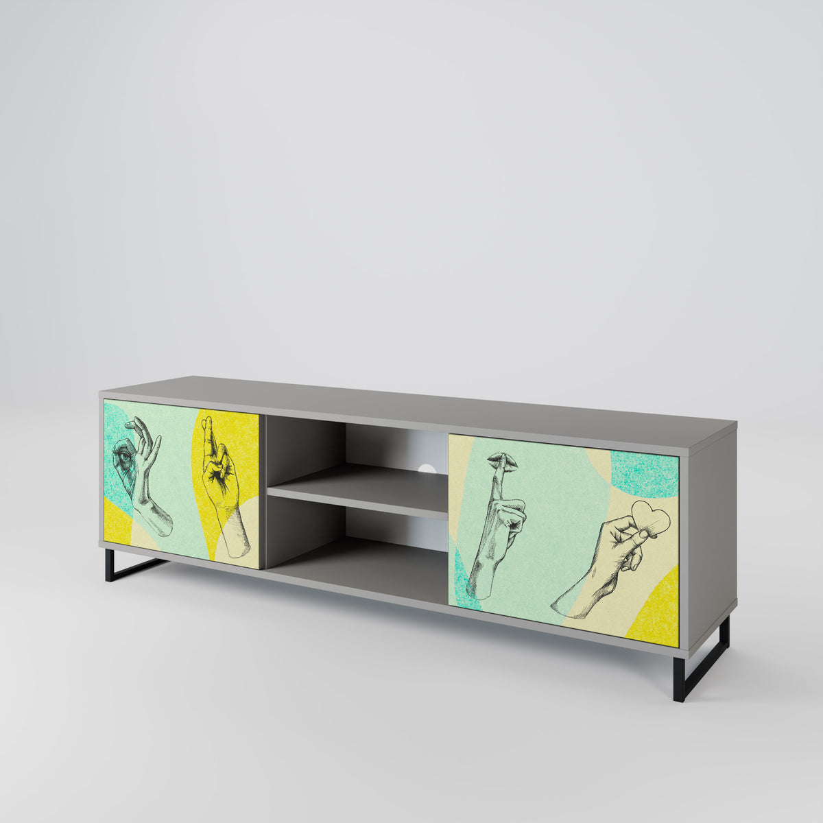 BODY LANGUAGE Mueble de TV de 2 Puertas