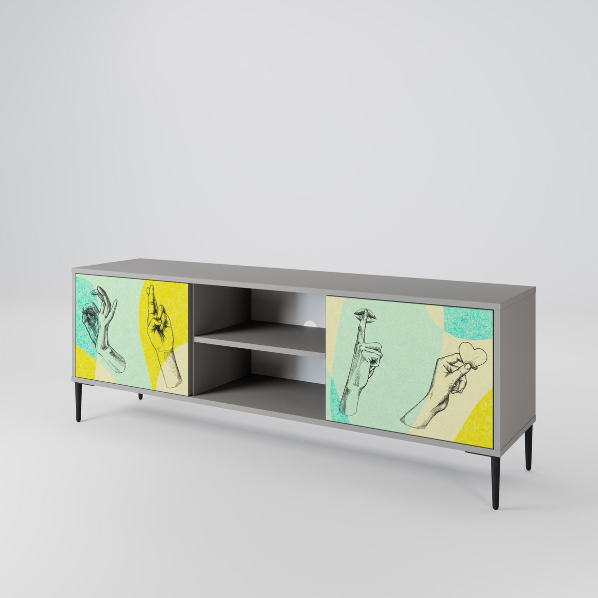 BODY LANGUAGE Mueble de TV de 2 Puertas