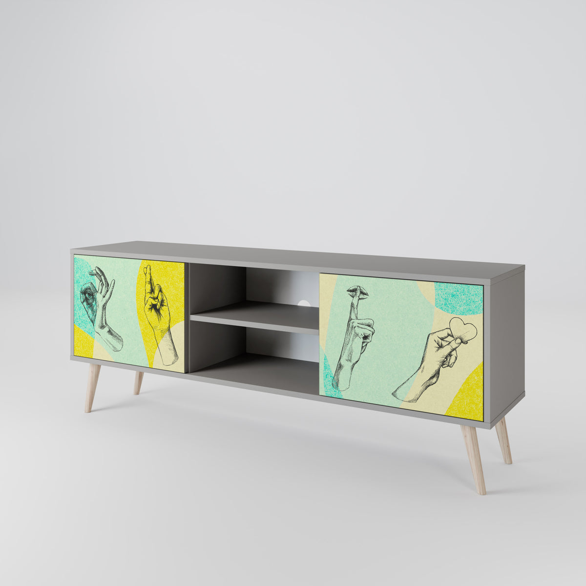 BODY LANGUAGE Mueble de TV de 2 Puertas