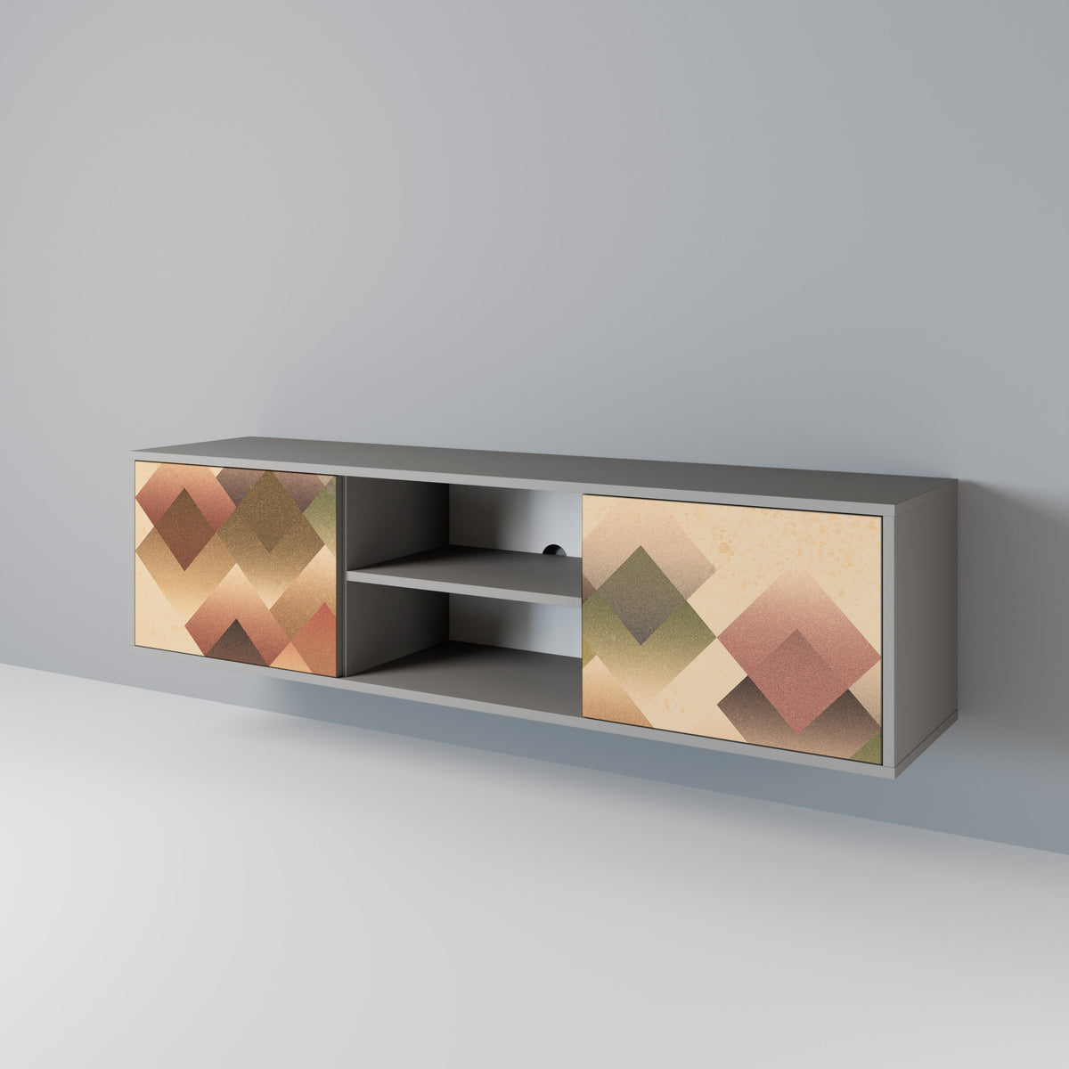 GEOMETRIC FUSION Mueble de TV de 2 Puertas