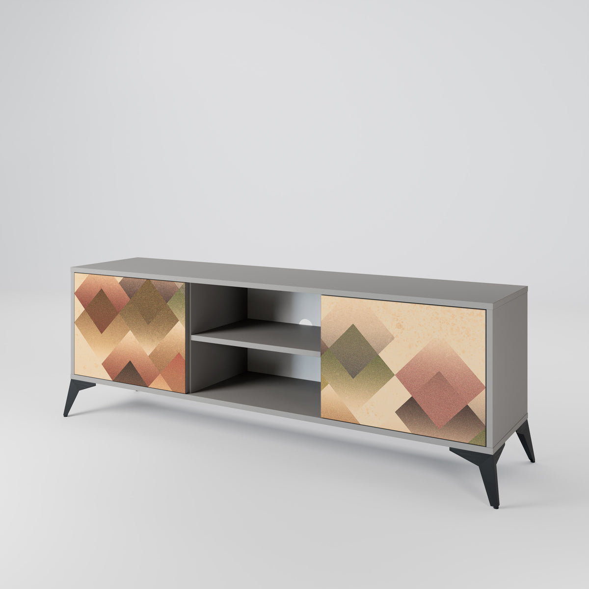 GEOMETRIC FUSION Mueble de TV de 2 Puertas