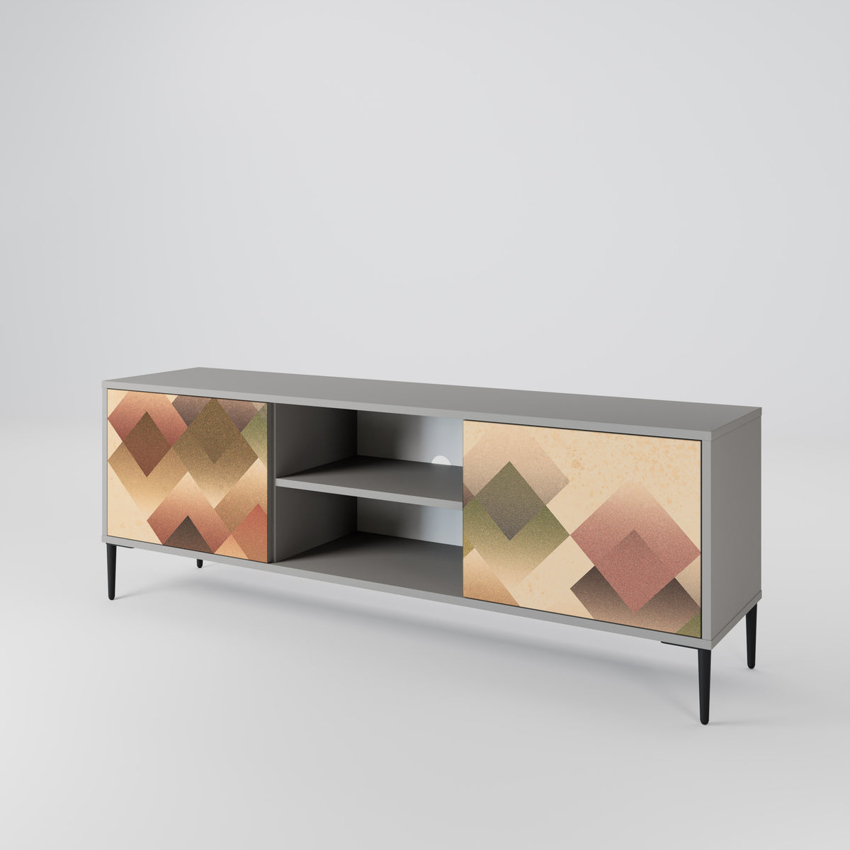 GEOMETRIC FUSION Mueble de TV de 2 Puertas