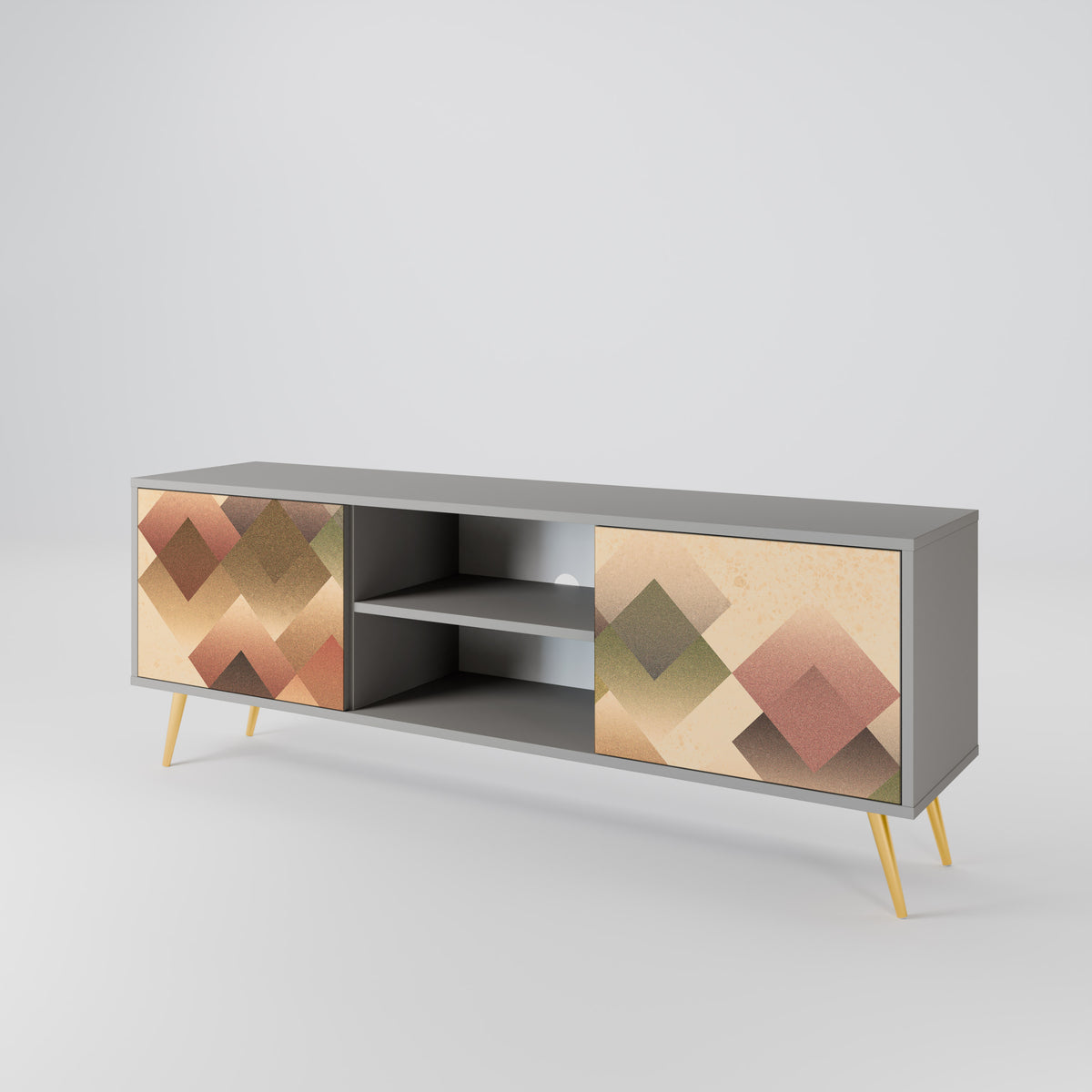 GEOMETRIC FUSION Mueble de TV de 2 Puertas