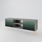 ORNAMENTAL GLIMMER 2-Door TV Stand in Grey Finish