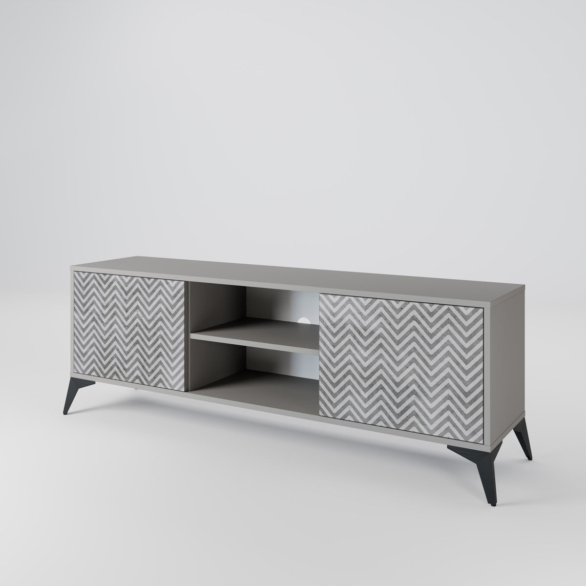 CONCRETE ZIG ZAG Mueble de TV de 2 Puertas