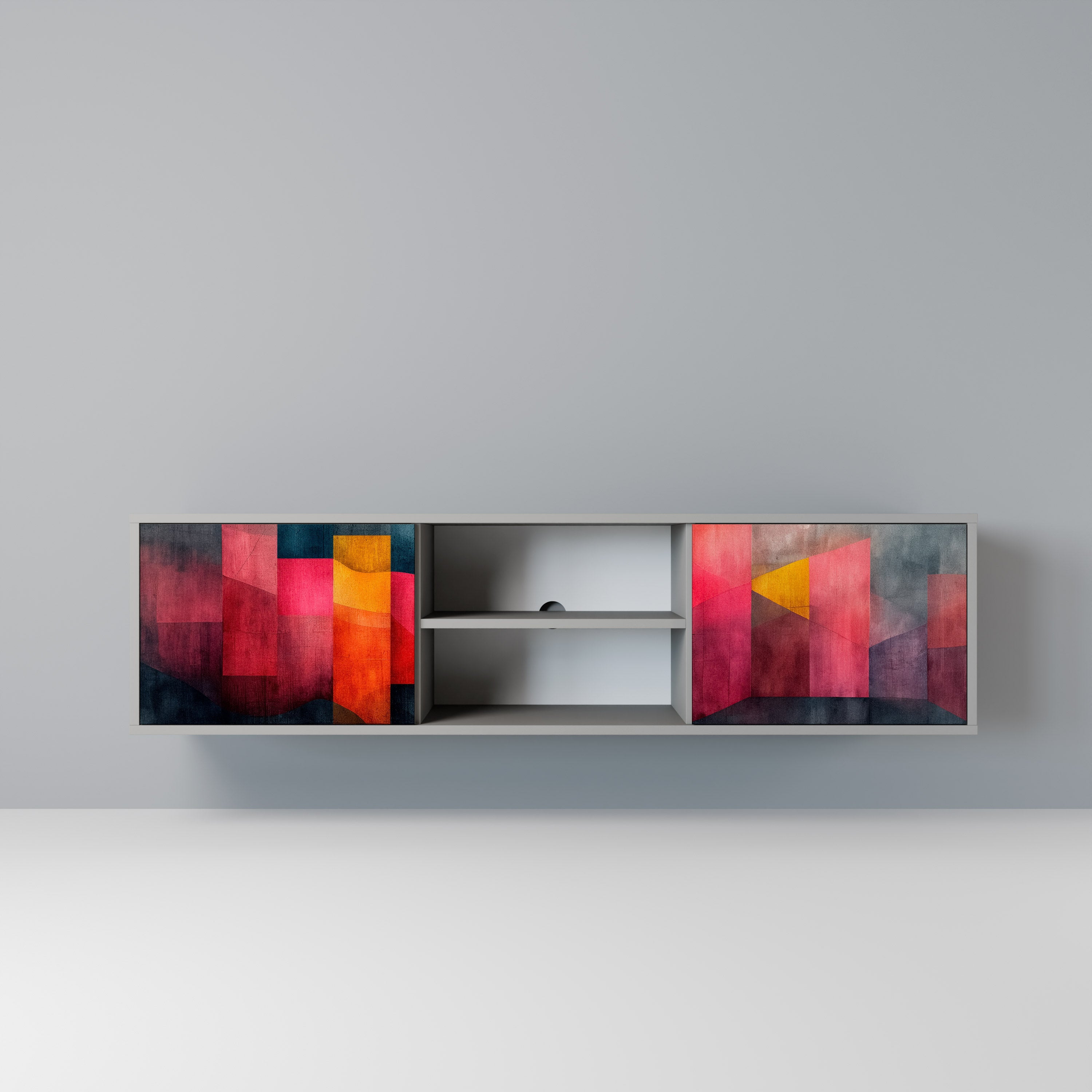 Mueble para TV de 2 puertas COLORFUL SOUNDS en acabado gris