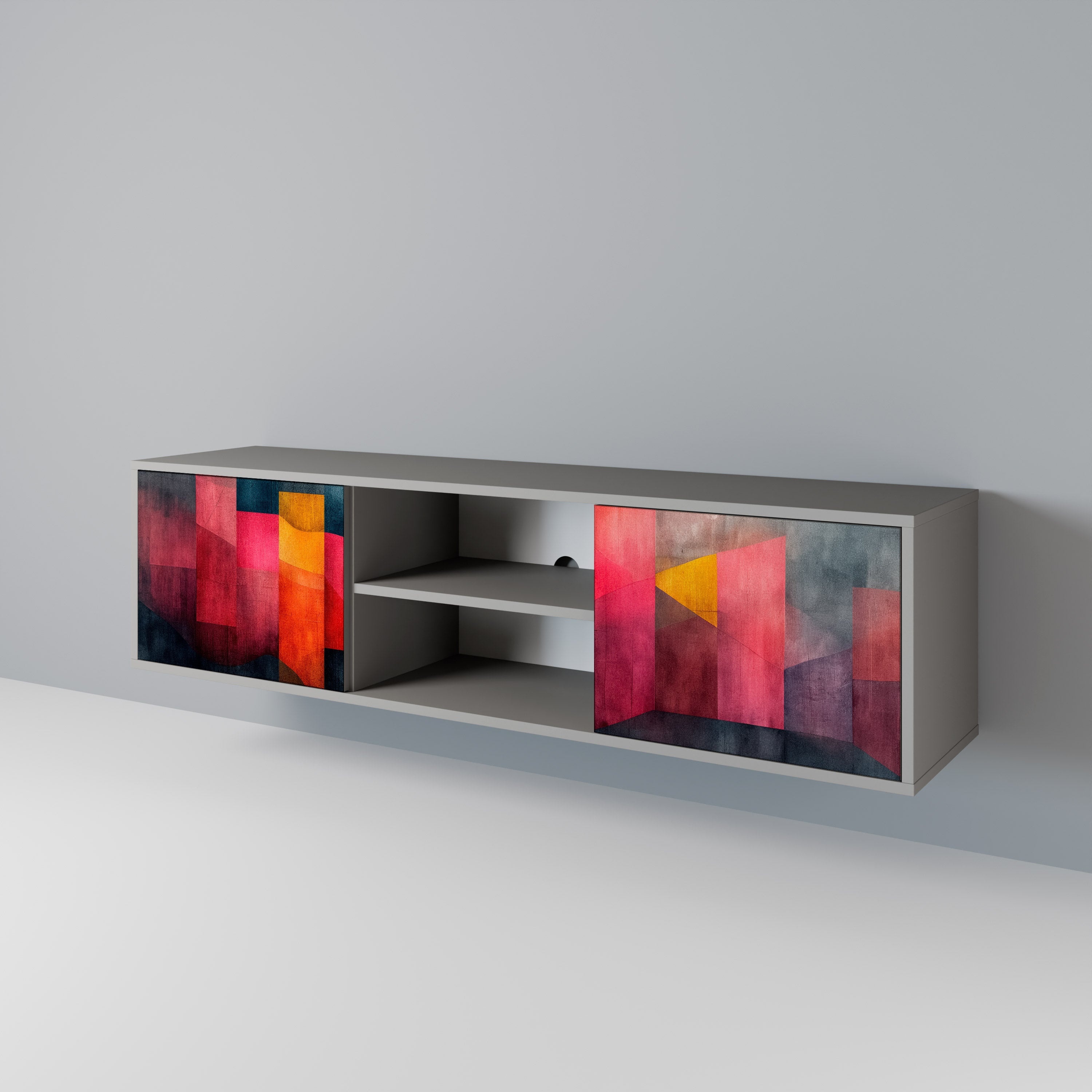 Mueble para TV de 2 puertas COLORFUL SOUNDS en acabado gris