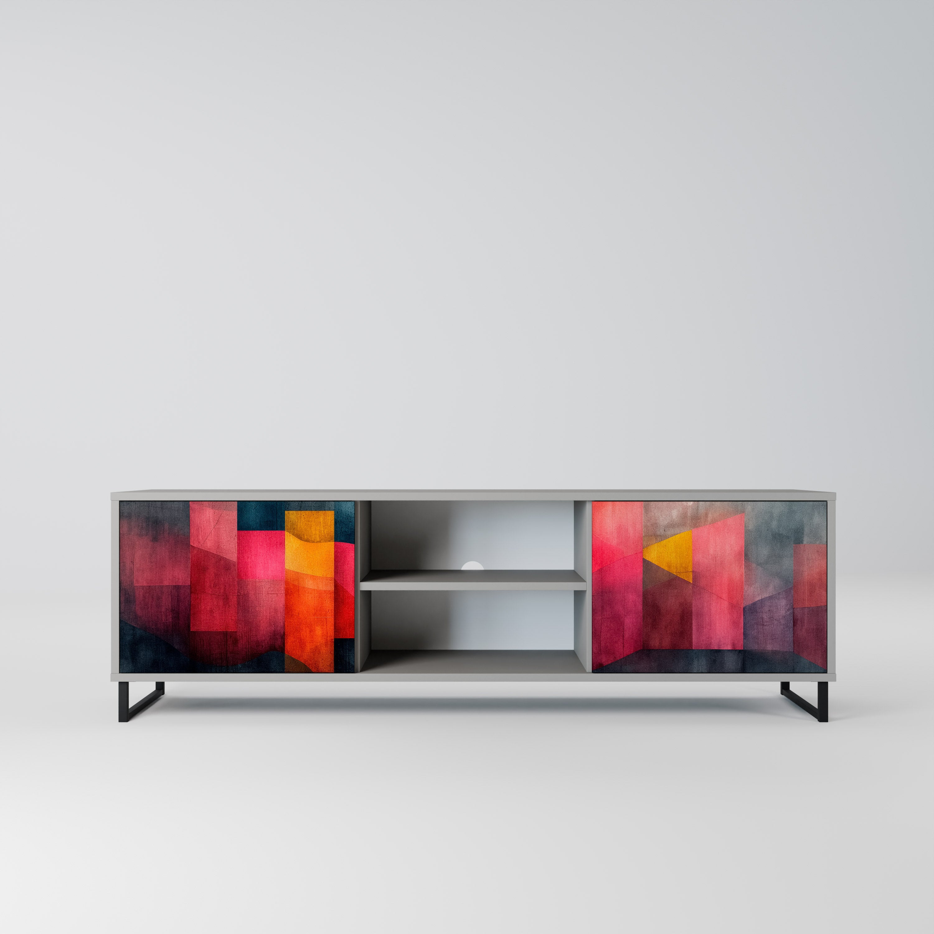 Mueble para TV de 2 puertas COLORFUL SOUNDS en acabado gris