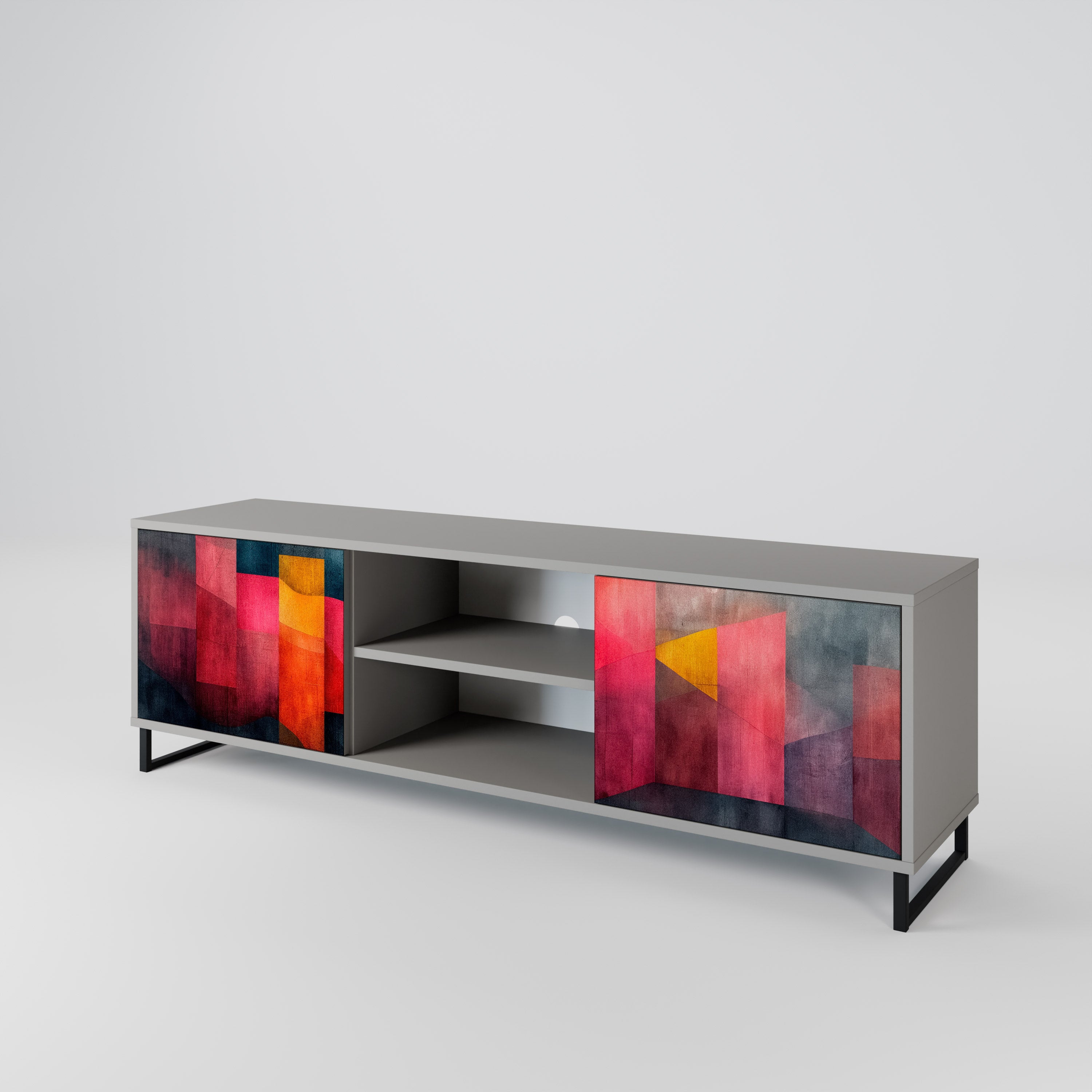 Mueble para TV de 2 puertas COLORFUL SOUNDS en acabado gris