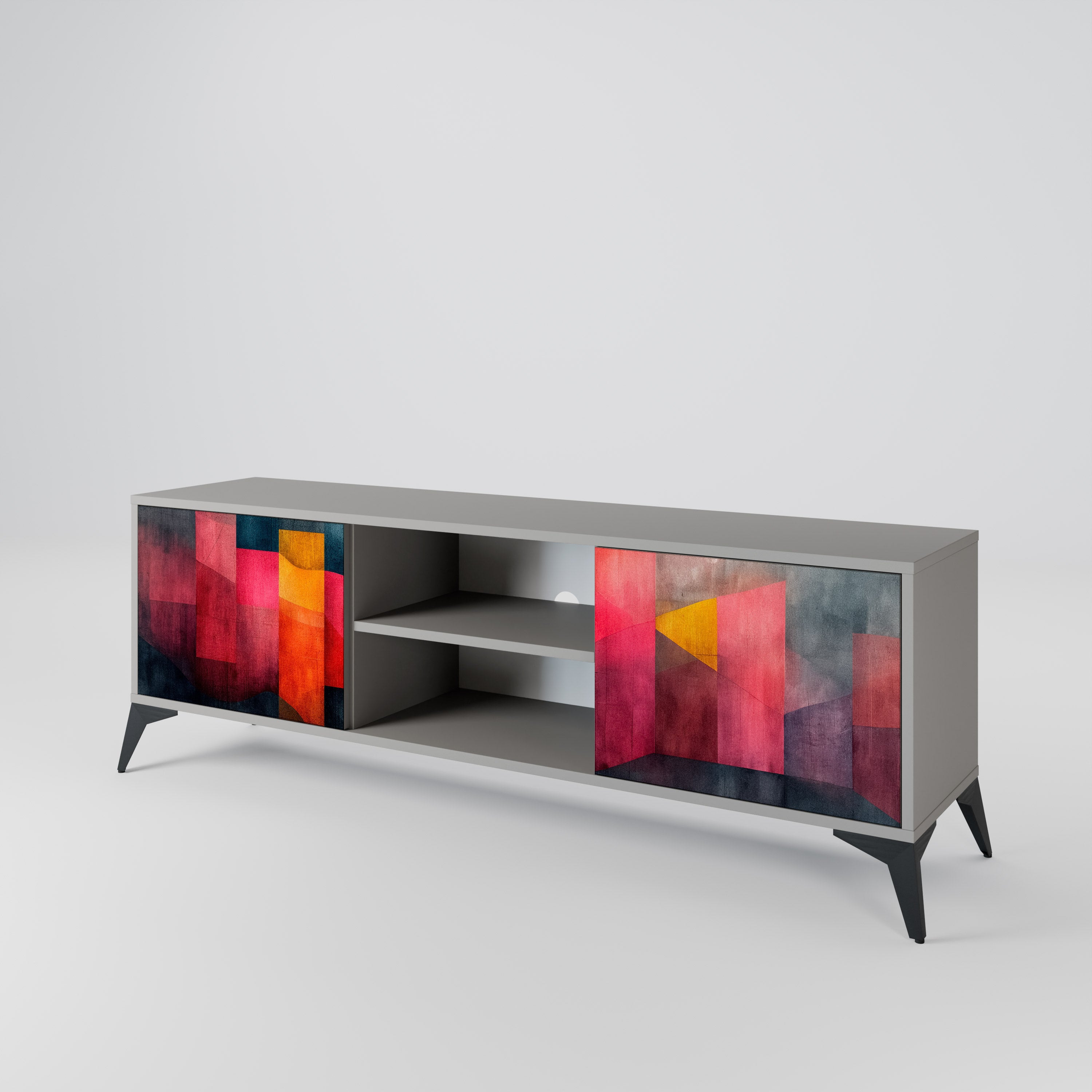 Mueble para TV de 2 puertas COLORFUL SOUNDS en acabado gris