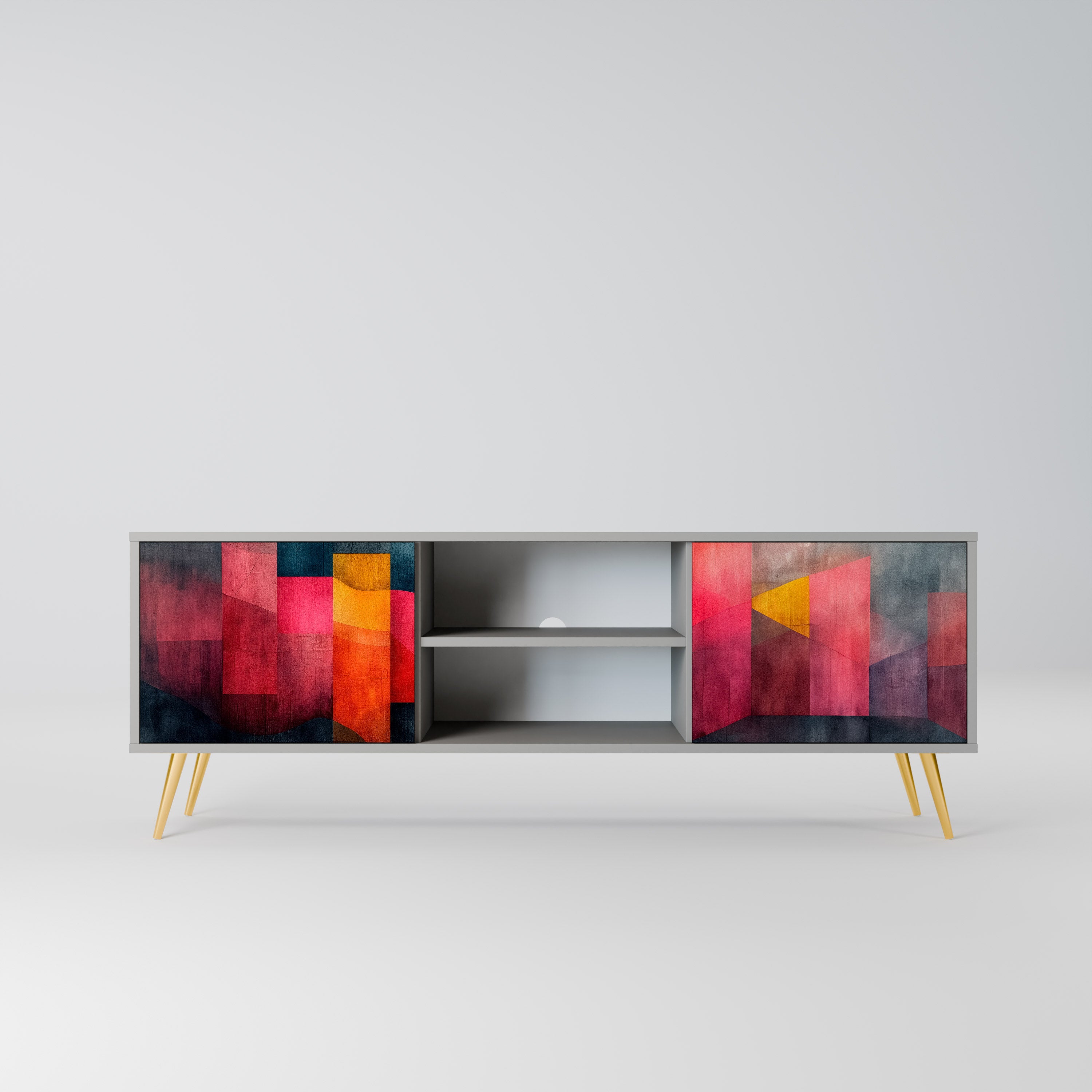 Mueble para TV de 2 puertas COLORFUL SOUNDS en acabado gris