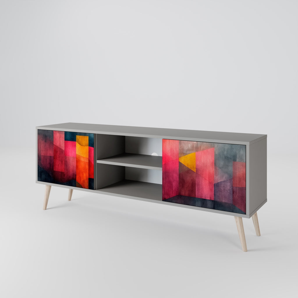 Mueble para TV de 2 puertas COLORFUL SOUNDS en acabado gris