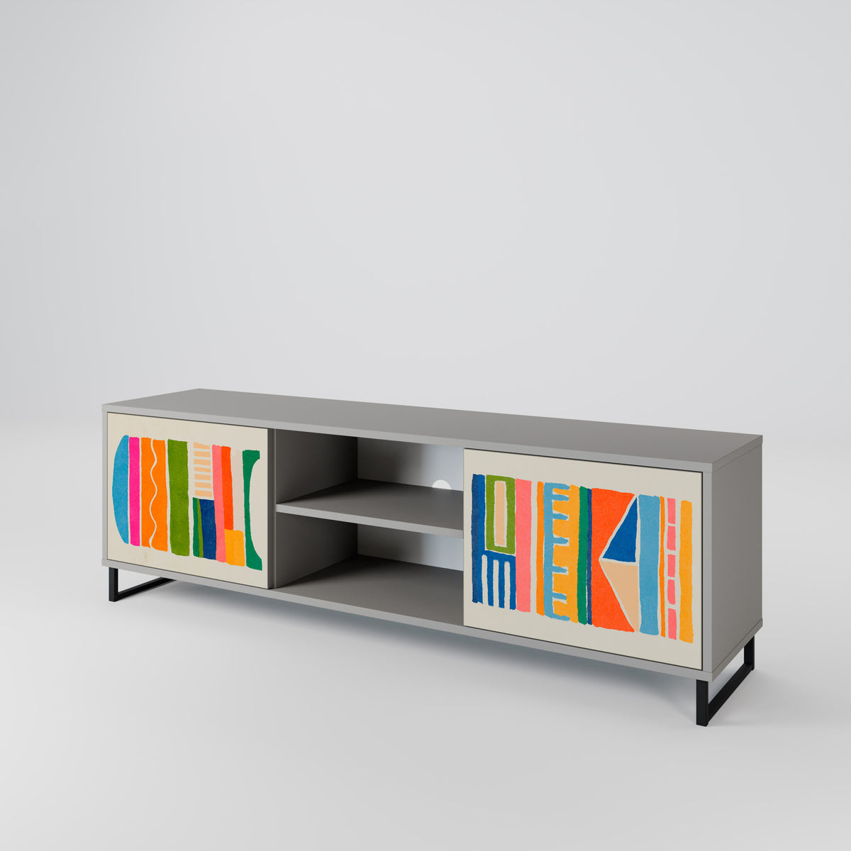 GEOMETRIC SHINE Mueble de TV de 2 Puertas