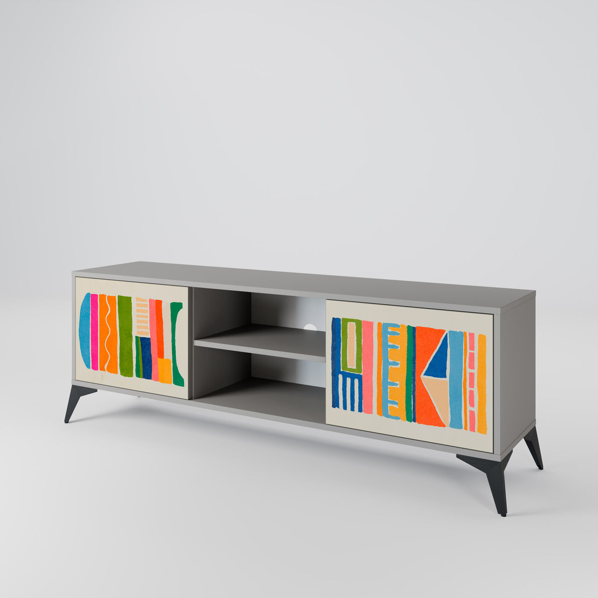 GEOMETRIC SHINE Mueble de TV de 2 Puertas